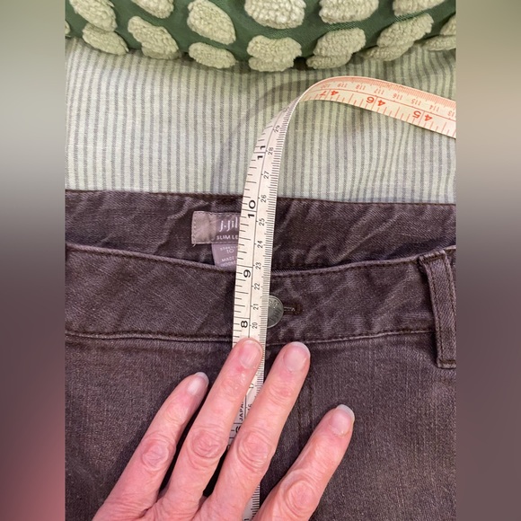 J. Jill Brown Jeans, Slim Leg, Stretch. EUC. Size 10 - Picture 7 of 8